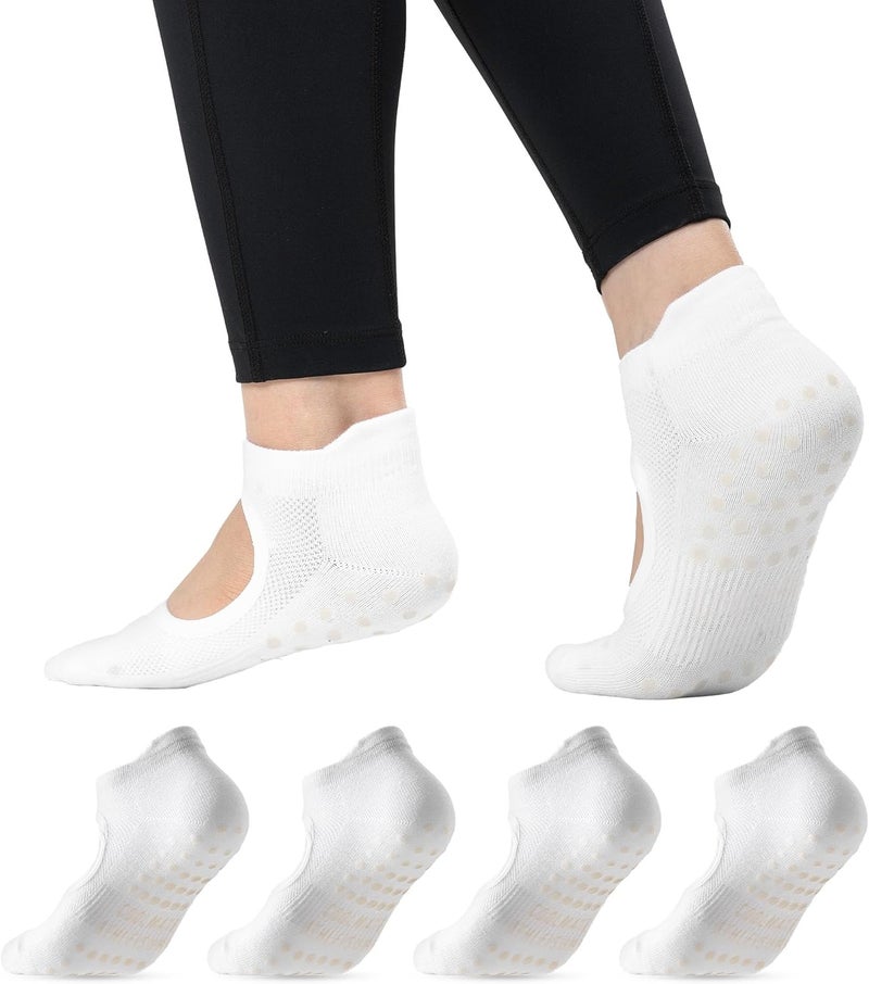 CoolMate Store Pilates Socks with Grips for Women, Yoga Socks, Crew Non Slip Women for Barre, Pilates Gifts - Image 1